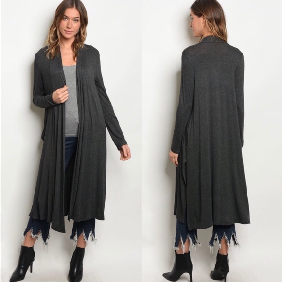 Grey Duster With Pockets - Picture 2 of 3